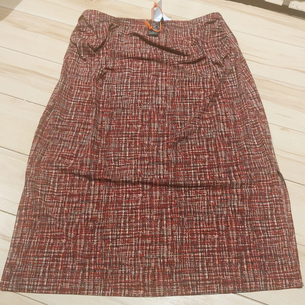 BCBGMaxAzria Red Patterned Pencil Skirt